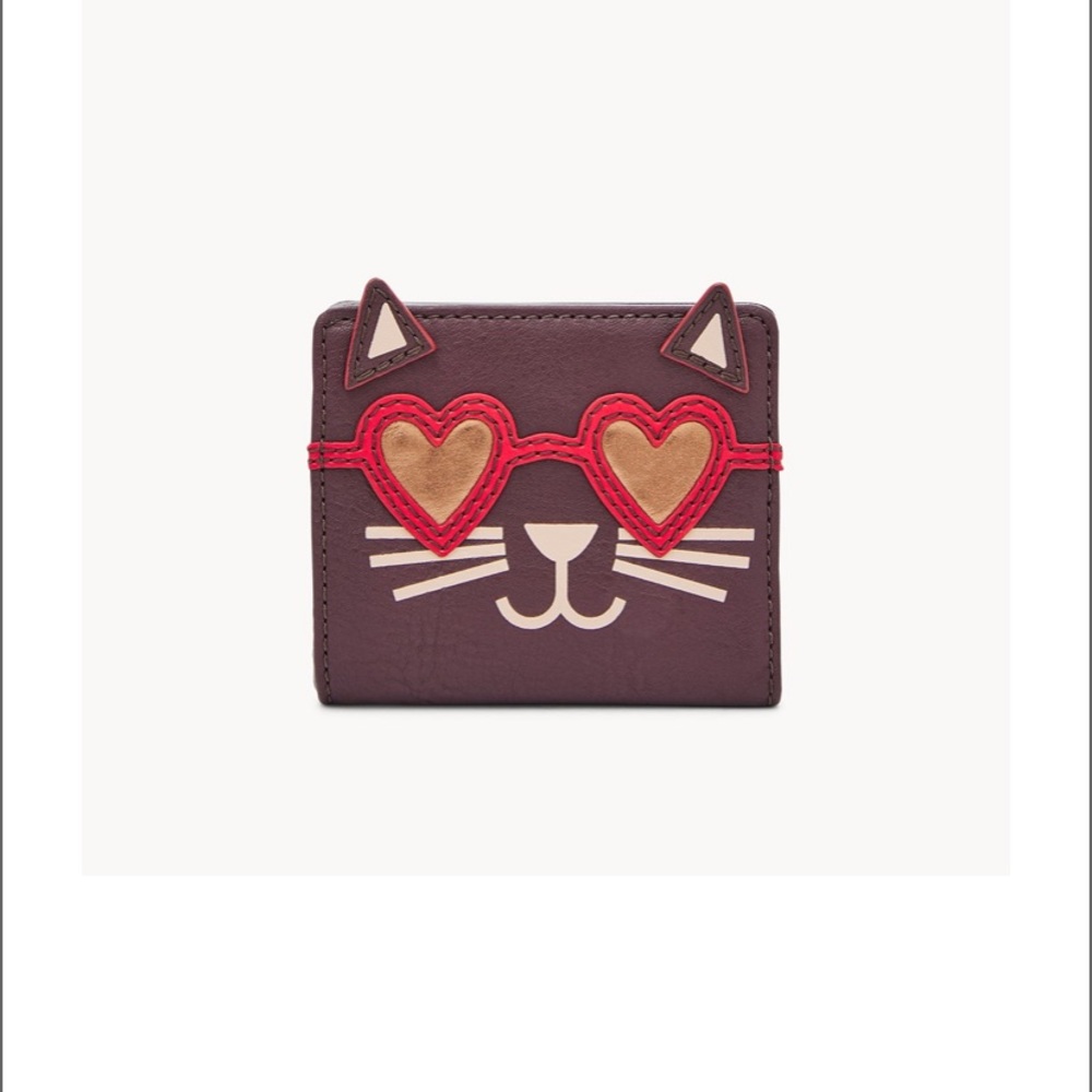 NWT FOSSIL Madison Bifold Wallet CATS π - Picture 5 of 6